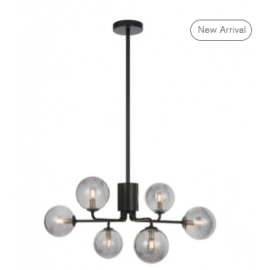 TELBIX-FELTON 6 LIGHT PENDANT BLACK